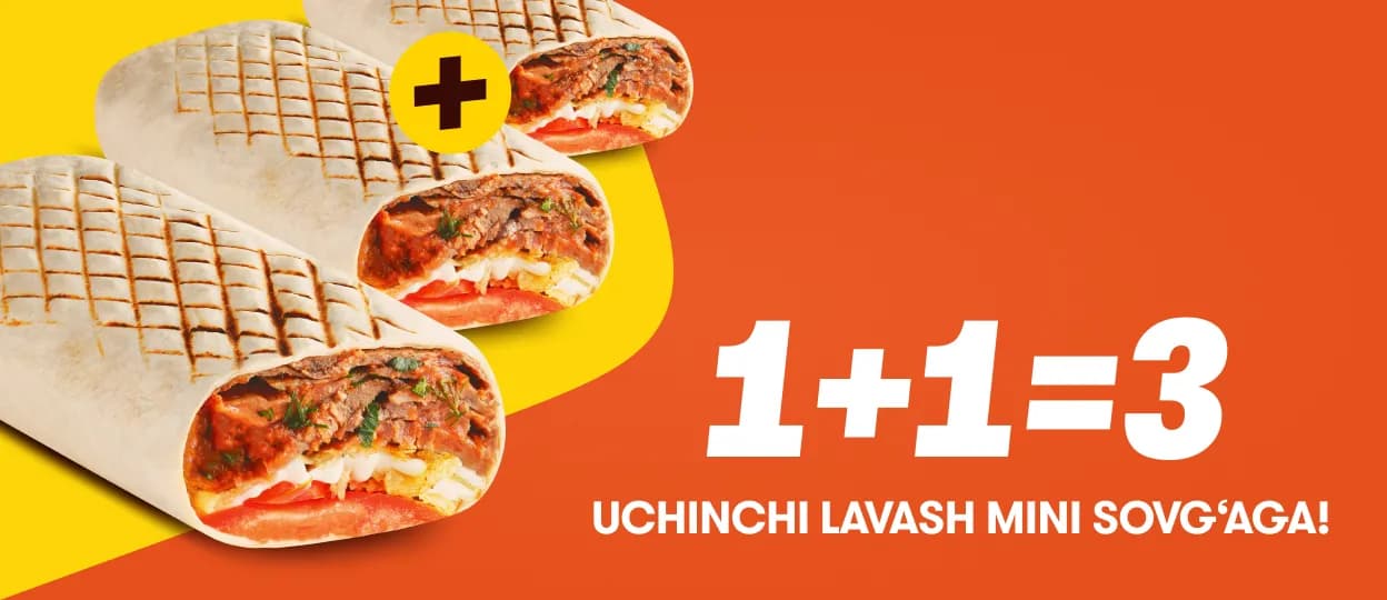 Promotion Lavash mini 1+1=3